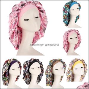 Beanie/Skl Caps Hats Hats Scarves Gloves Fashion Accessories Women Large Satin Bonnet Silk Sleep Night Cap Head Er Headwrap Hat Hair Wrap