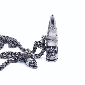 التصميم الأصلي Devil Bullet Prendant Titanium Steel Necklace Retro Necklace العصرية الذكور الشخصية الهيب هوب إكسسوارات المجوهرات