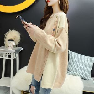 Autumn And Winter Pullover Sweater Women Loose Korean Version Of Lazy Wind Wild Wear Net Red Forest Bottoming Sweater 201225