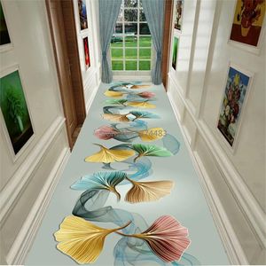 Carpets Nordic D Flower Modern Hallway Carpet Floor Runners Rug Bedroom Long Corridor Anti Slip For Home El Aisle Party WeddingCarpets