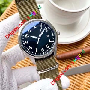 Notizie di lusso Orologi da uomo Meccanici automatici Cinturino in tessuto bicolore in acciaio inossidabile 41MM OROLOGIO PILOTI MARK XVIIOutdoor