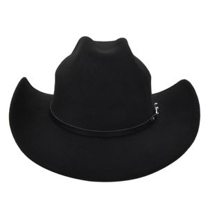 Vinterhöst vintage västerländsk cowboyhatt för mäns 8 cm breda grim gentleman lady jazz cowgirl hattar sombrero hombre mössor