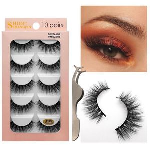 Fałszywe rzęsy Hurtowe Przedmioty rzęs Lash Bulk Partie 10 par Naturalne puszyste delikatne sztuczne 3D Mink Cosmetics Makeupfalse Harv22