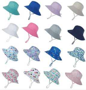 Çocuk şapkası bebek güneş şapkası nefes alabilen havza kapağı çocuklar dinozor, denizatı, çiçek plajı balıkçı şapkaları çocuklar için 16 renk