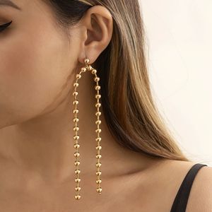 Lange Kugel-Ohrringe für Damen, modische Statement-Perlen-Ohrringe, Brincos Pendientes-Schmuck
