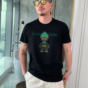 T-shirt da uomo Summer Trend 2022 New Popular Cartoon Duckling Printing Design Manica corta Girocollo Slim Fit Mezza manica Tees Large Black White M-6XL