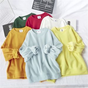 Harajuku Sull Velvet Sweatshirt 여성 Long Sleeve 까마귀 느슨한 여성 후드 스웨트 캐주얼 트랙 슈트 201210