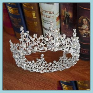 Couronnes De Mariage Rondes achat en gros de Coiffes Accessoires de mariage Événements de fête baroque luxueux rond des perles de couronne rond