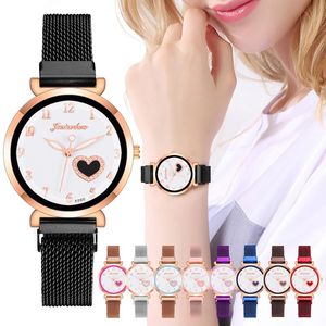 Wristwatches Ladies Luxury Watches Mesh Magnet Buckle Quartz Watch For Women Small Casual Bracelet Relogio Feminino Heart ClockWristwatches