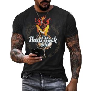 Hard Rock T-shirts großhandel-Trendy Hard Rock D Print Menwomen T Shirts Sommer Mode Hip Hop Tees Casual O Hals Kurzarm Unisex Streetwear Tops xl
