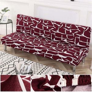 Spandex Sofa Cover Without Armrest Folding Bed Elastic Couch Slipcovers for Living Room Modern Decor 220615