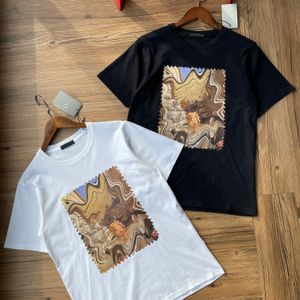 Mode-Paris-Designer-T-Shirt aus Baumwollmischung mit Monogramm-Aufdruck für Herren und Damen, lässiges T-Shirt mit Rundhalsausschnitt und gemusterten Ärmeln, Kleidungsgröße S-5XL