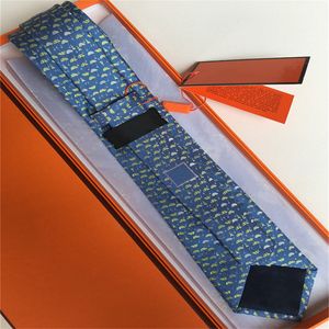 Luxury High Quality Designer Men # 039; s Lettera 100% Tie Cravatta di seta nero blu Aldult Jacquard Party Wedding Business Woven Fashion Design Hawaii Cravatte box 125