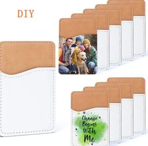 Party Creative Sublimation Blank Leather Mobile Phone Stickers Favor Heat Transfer DIY Card Holder ID Storage 9.7*6.6CM