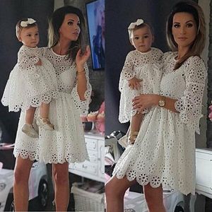 Girl s Dresses Family Matching Clothes Women Floral Lace Dress Baby Girl Mini Mom Party Mother Daughter DressesGirl s