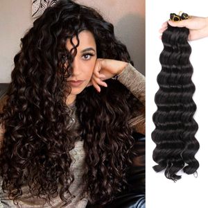 20 Inch Ocean Wave Crochet Hair Wave Twist Braiding Hair 80g Pcs Deep Ripple Crochets Synthetic Braids Hair Extension LS03