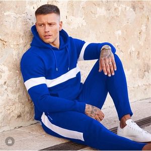 Kausal Men Tracksuit Pants Jogging Suit 2 PCS Tracksuit Autumn Men Outfits Sportwear Running Sweatsuit Loose Fit Clothes Men 201128