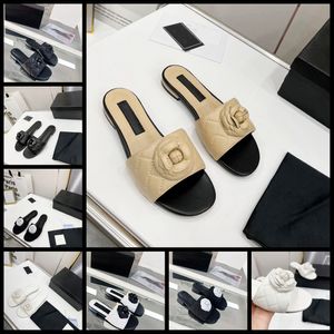Paris Designer Slipper Luxury Women Sandália Slipers Slippers Flip Flip Flop Camellia Design Sandals Sandals By Shoebrand S101 02