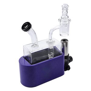 Commercio all'ingrosso colorato inebriante vetro 5 mm di spessore Dab Bong con Banger vetro dritto Bong giallo viola Rig WP2235