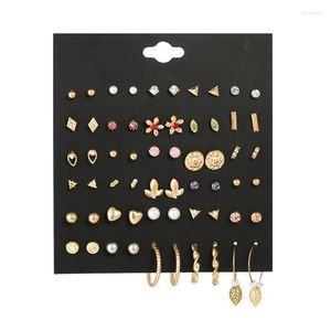 Baumeln Kronleuchter 30Pairs Stud Ohrringe Set Gold Farbe Ball Perle Ohrring frauen Sets DIY 2022 Brincos Erklärung Schmuck