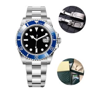 2023 Mens Watch with Box Automatic Mechanical Ceramics Watches 41mm Steel Gliding Clasp Swim Wristwatches Sipphire Luminous Watch Montre de Luxe