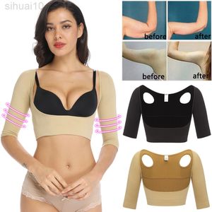 Upper Arm Shaper Humpback Pore Corrector Spalla donna Smarter Compressione Shapewear Maniche Body Shaper Back Support Top L220802