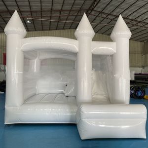 Mats White PVC jumper Inflatable Wedding Bounce Castle With slide Jumping Bed Bouncy castle bouncer House For Fun 761 E3