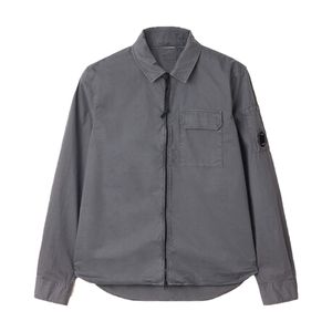 *102 Tide Spring Pure Color Enkel lapelskjorta Koreansk smal långärmad skjorta för män Fritidsjokerskjortor