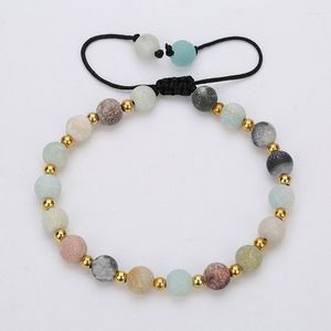 Perlenstränge, verstellbares Armband aus natürlichen Heilsteinen, Yoga-Perlen, Angstlinderung, Edelsteine, geflochtener handgefertigter Schmuck für Frauen und Mädchen