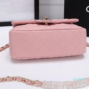 25CM 30CM sheepskin and cowhide caviar shoulder bag women's luxury designer fashion bag wallet MINI CLASSIC handbag ten font art texture 202