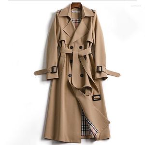 Trench feminina casacos de outono e inverno Windbreaker médio longa coreana britânica casaco de joelho britânico Fashion Bastested