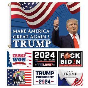 Dwustronny 60 * 90cm kampania ogrodowa flaga Trump 2024 Dekoracja Banner Weź Ameryka Back