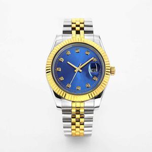 Herrklocka 2022Luxury Automatic 2813 Mekanisk specialdesign Relojes de Marca Mujer Silver Case Gold Edge Par Matching Watch