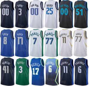 Print Draft Pick Basketball Wendell Moore Jr Jersey Christian Wood Spencer Dinwiddie 26 Luka Doncic 77 Jalen Brunson 13 Tim Hardaway Jr 11 Navy Blue Men Women Kids