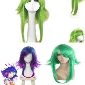 Nxy Hairjoy Женщины Vocaloid Gumi Cosplay Wig Green Теплостойкие синтетические волосы Средняя длина Прямые парики костюма 220622