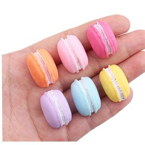 100PCS Half Macarons Resin Slime Flatback Half Macaron Miniature Decorative Objects Cake Simulation for Charms DIY Scrapbooking Embellishment Hair Clip 1221003