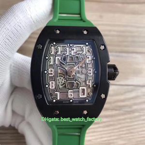 8 Orologi di qualità superiore stile 38mm x 48mm RM67-01 Gruppi di gomma Scheletro extra piatti Black PVD Black PVD Caso Sapphire Vetro Meccanico Mens Automatico Automatico Guarda orologi da polso da uomo