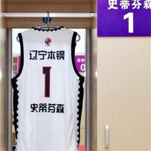 Nikivip China Lance Stephenson #1 Liaoning Basketbol Formaları Beyaz Siyah Baskı Özel Sayı 4xl 5xl 6xl Jersey