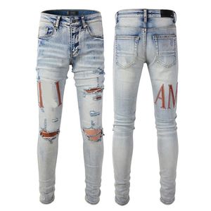 2022 High Quality New Fashion Mens Designer Jeans Ripped Denim Pants Luxury Hip Hop Distressed Zipper trousers For Male$801