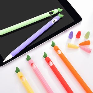 2 1ユニバーサルかわいいフルーツカラフルなiPad PencilケースApple Pencil用のシリコン12スリーブ2スリーブ