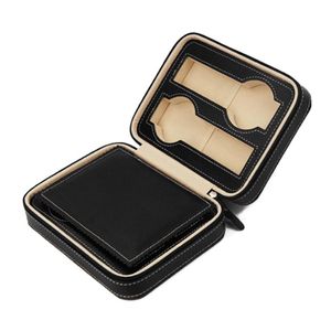 Watch Box Square Slots Watch Organizer Portable Lightweight Synthetic Leather Storage Boxes Case Holder255I