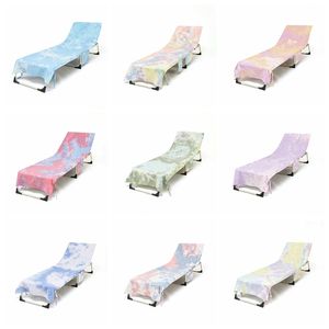 Summer Recliner Beach Chair Cover Microfiber Pool Chaise Lounge Chairs Towel Cover Sun Lounger Sunbathing Garden Hotel Side Pocket JY1206