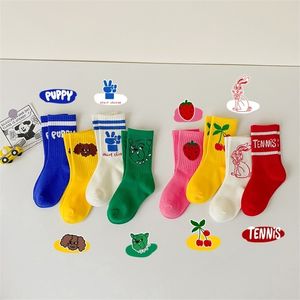 4 Pairs /lot Cute Baby Girls Socks Autumn Winter Cotton Children Infant Toddler Boys Kids 220611