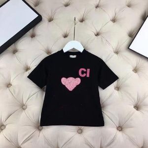 키즈 패션 티셔츠 새로운 도착 짧은 슬리브 티 탑 소년 소녀 어린이 캐주얼 편지 곰 패턴 T 셔츠 풀버 플러스 크기
