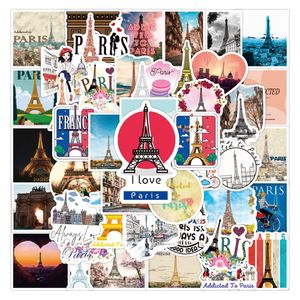 50pcs Creative Paris Urocze naklejka krajobrazowa Graffiti dla dzieci deskorolka samochodowa motocykl rowerowe naklejki naklejki hurtowe