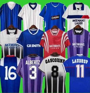 82 Soccer Jerseys Glasgow Rangers FC Legends Retro Blue Away Wit Wit Gascoigne voetbal shirts McCoist