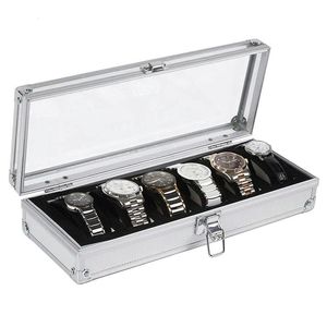 6 12 Grids Watch Box Wristwatch Display Case Durable Packaging Holder Jewelry Collection Storage Organizer 220617