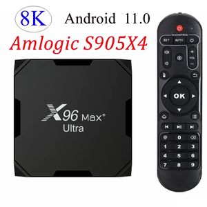 x96 max plus ultra android 11テレビボックスAmlogic S905x4 4G 32G 5GデュアルWiFi BT YouTube HD AV1スマートメディアプレーヤー8Kセットトップボックス