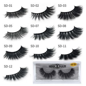 3D Nertsenwimpers Groothandel Natuurlijke valse wimpers Zachte make-up Wimpers Verlenging Make-up Nepwimpers Pack 3D Nertsenwimpers Bulk