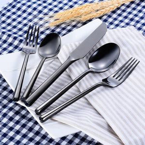 Flatware Sets Creative Handle Set Stainless Steel Dinner Knife Fork Spoon Dessert Teaspoon 5pcs/set WB2129Flatware